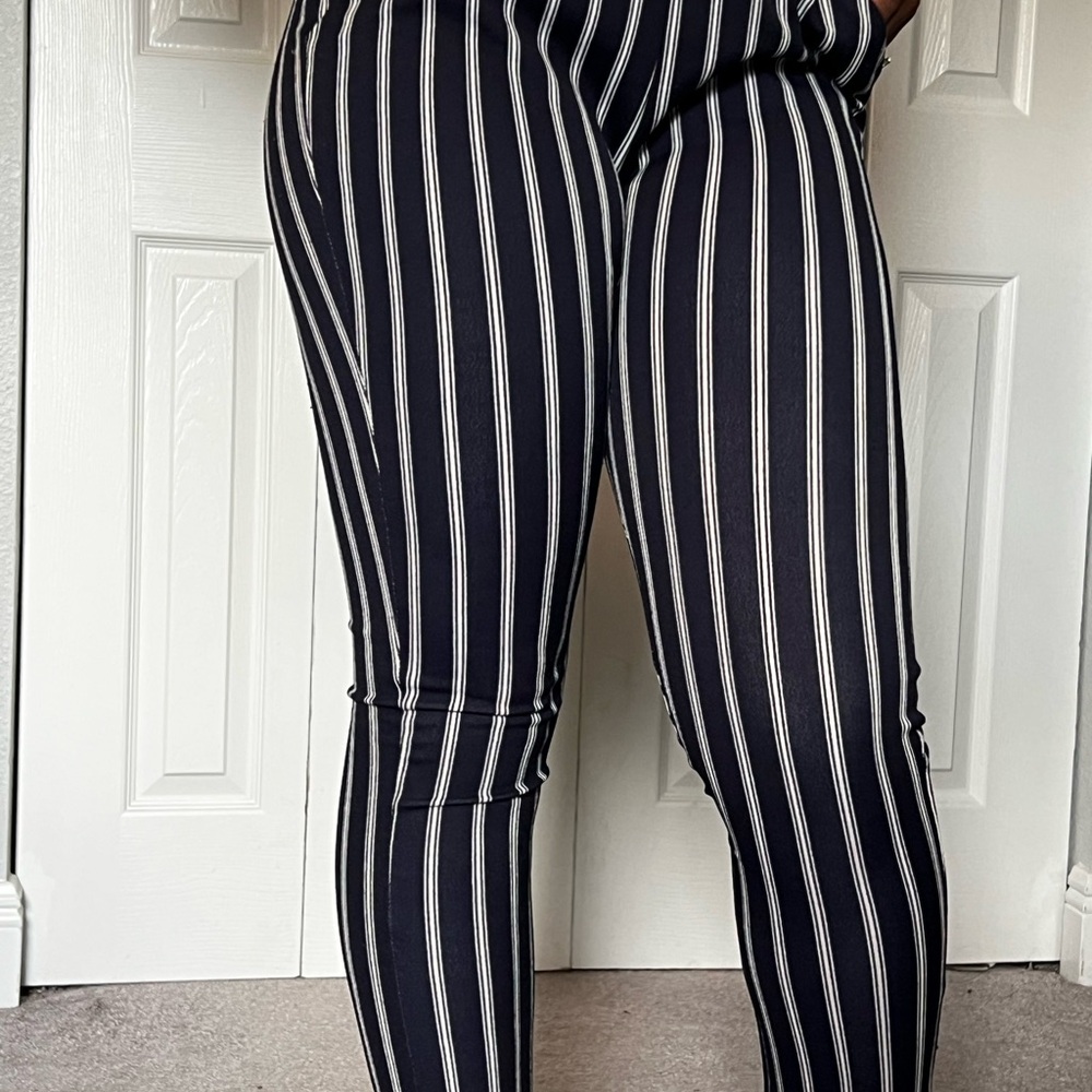 Striped Black and White Women's Pants